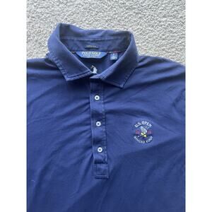Ralph Lauren Polo Golf Shirt Large Stretch Lisle Blue US Open Winged Foot 2020